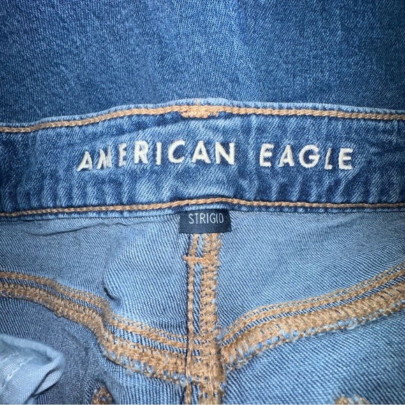 American Eagle Outfitters Women's Classic Blue Low Rise Wide Leg Jeans - Picture 5 of 9